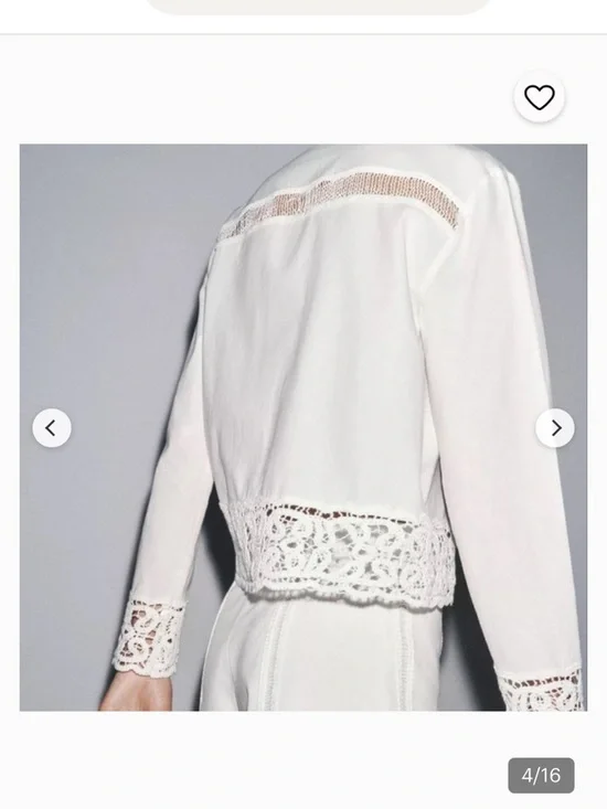Zara white lace-trim blouse, new with tag - Picture 2 of 12